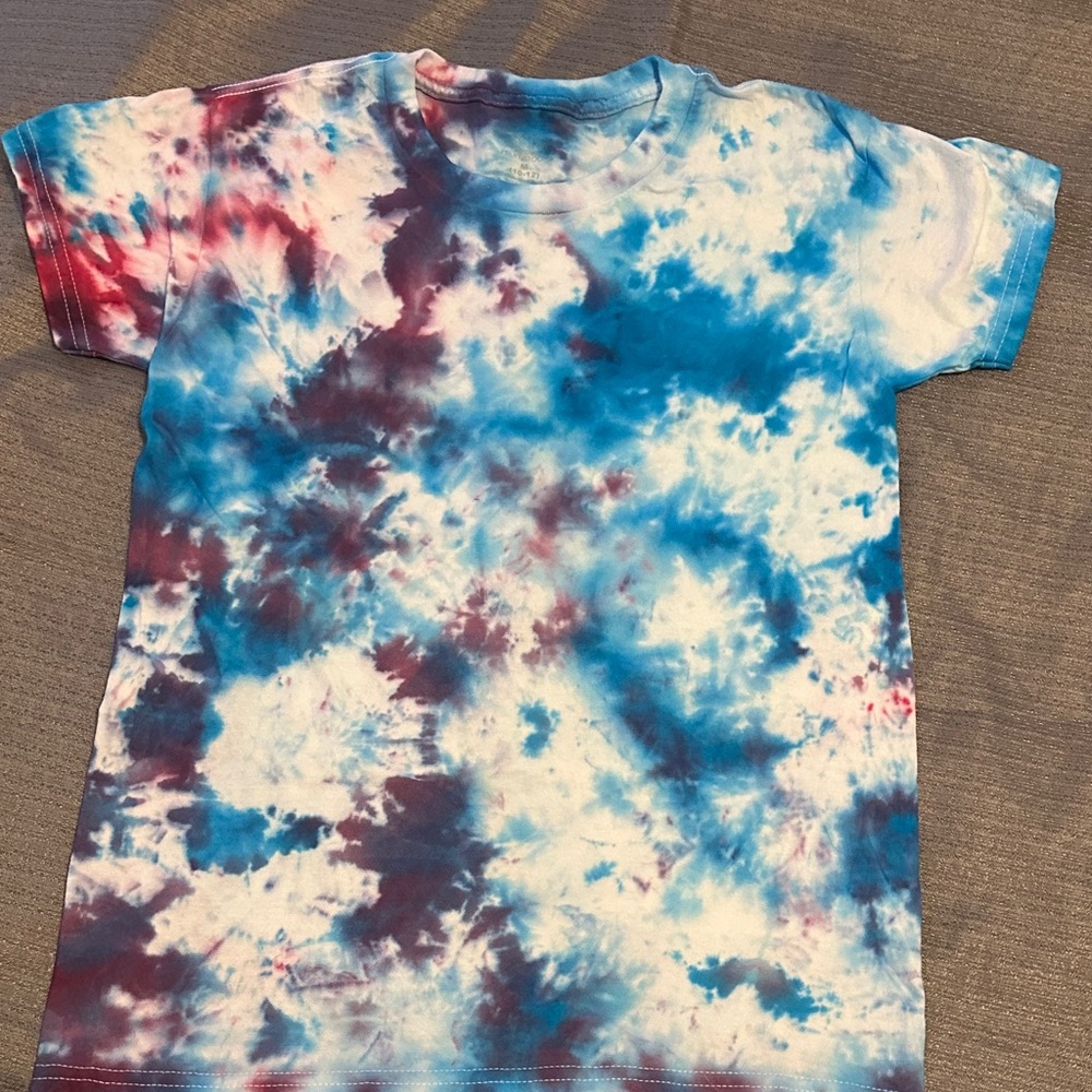 Kids Tie-Dye T-Shirt - Blue and Purple M 10-12 New